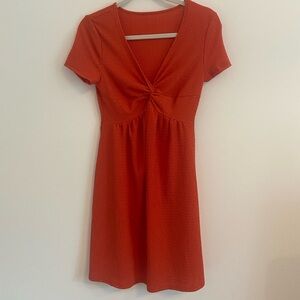 Elegant Red Knot-Front Dress